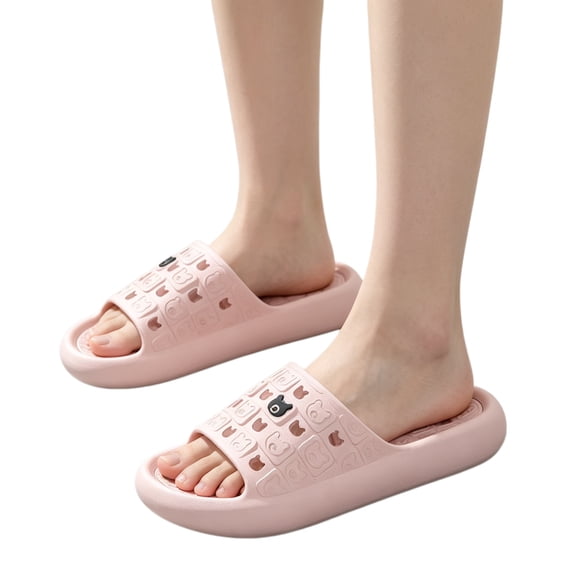 Willtoo Shower Shoes Open Toe Non Slip Slides Comfortable Hollow Drain Slip on Sandals Lightweight Soft Sole Home Slippers