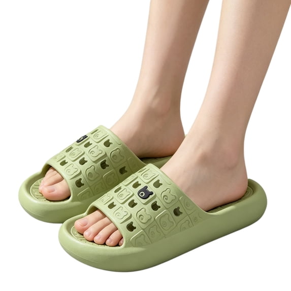 Willtoo Shower Shoes Open Toe Non Slip Slides Comfortable Hollow Drain Slip on Sandals Lightweight Soft Sole Home Slippers