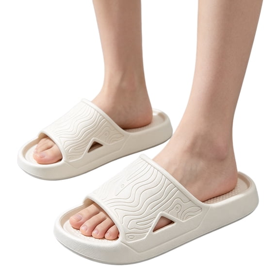 Willtoo Shower Shoes Open Toe Non Slip Slides Cozy Soft Sole Quick-Dry Slip on Sandals Lightweight Home Slippers