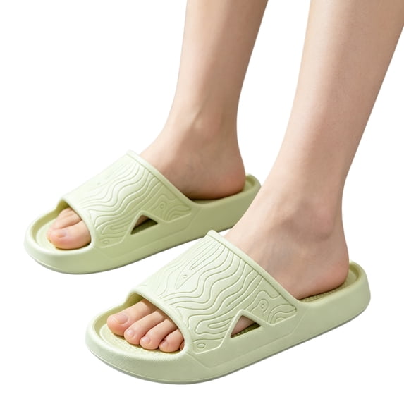 Willtoo Shower Shoes Open Toe Non Slip Slides Cozy Soft Sole Quick-Dry Slip on Sandals Lightweight Home Slippers