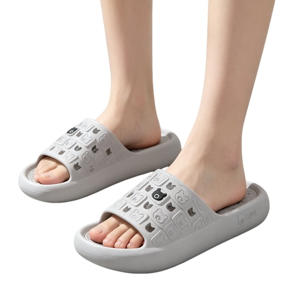 Willtoo Shower Shoes Open Toe Non Slip Soft Sole Slides Cozy Hollow Drain Slip on Sandals Lightweight Home Slippers