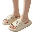 thumbnail image 1 of Willtoo Shower Shoes Open Toe Non Slip Soft Sole Slides Cozy Hollow Drain Slip on Sandals Lightweight Home Slippers, 1 of 4