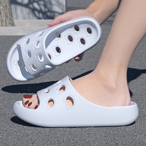 Willtoo Shower Shoes for Women Quick Drying Slides Slippers with Holes Bathroom Sandal Pool Gym Dorm Non-Slip Comfortable Slippers
