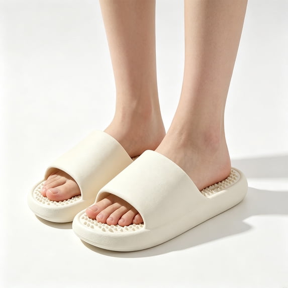 Willtoo Shower Shoes with Holes for Women,Quick Drying Non Slip Shower Slippers,Lightweight Bathroom Beach Sandal