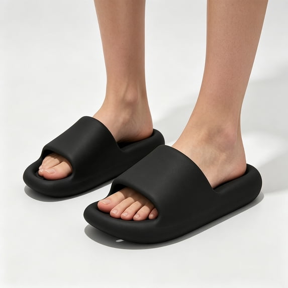 Willtoo Shower Slippers for Men Quick Dry Non-Slip Bathroom Shower Sandals with Drain Holes Open Toe Thick Lightweight Shoes