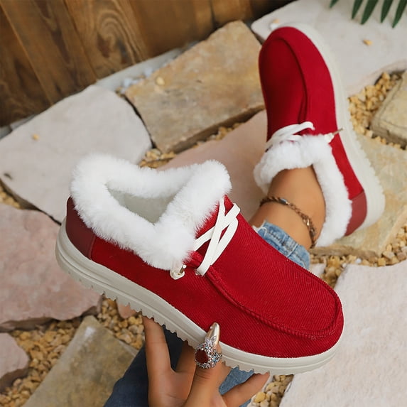 Willtoo Slip On Loafers for Women Plush Lined Warm Winter Orthopedic Walking Shoes Arch Support Non-Slip Lightweight Work Shoes
