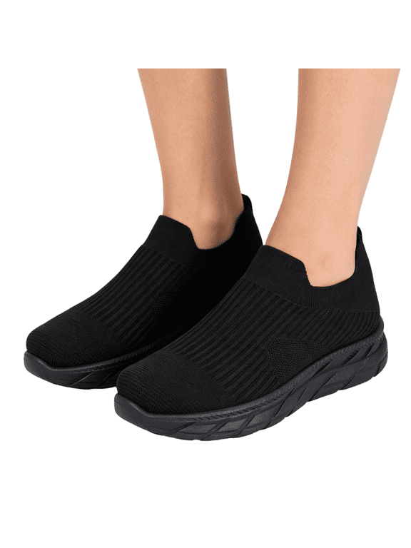 Slip On Sneakers Men Walking Shoes Breathable Mesh Athletic Sneakers Cushioned Comfort Sole Tennis Shoes