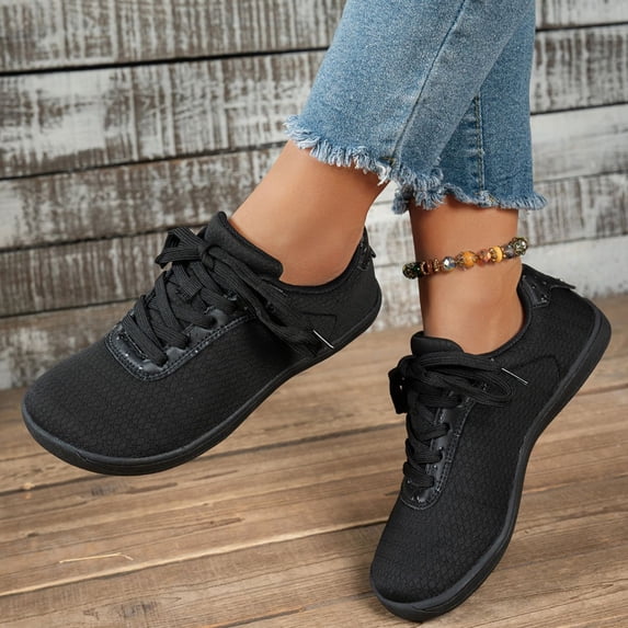 Willtoo Sneakers For Women Mesh Breathable Knit Lace Up Trainers Lightweight Soft Non Slip Flat Walking Sneakers Casual Daily Footwear