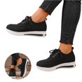thumbnail image 1 of Willtoo Sneakers For Women Round Toe Lace Up Casual Platform Sneakers Comfort Wedge Heel Lightweight Walking Shoes for Daily Wear, 1 of 6