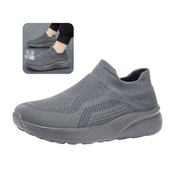 Willtoo Sneakers for Women Breathable Mesh Slip‑on Knit Walking Shoes Lightweight Thick Platform Sole Elevated Casual Tennis Shoes