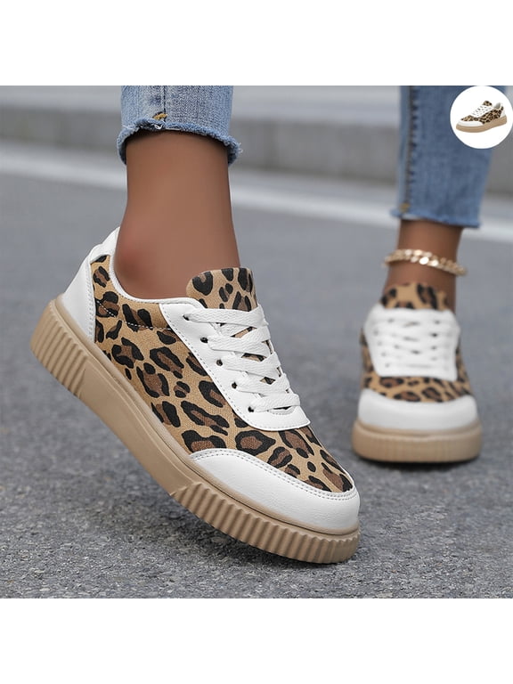 Sneakers for Women Round Toe Platform Sneakers, Lace Up Thick Sole Casual Walking Shoes, Non-Slip Chunky Fashion Trainers