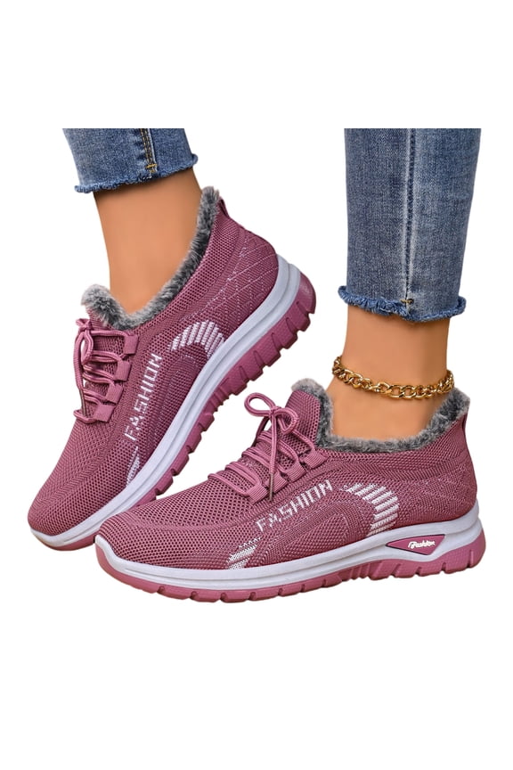 Snow Boots for Women Winter Warm Sheepskin-lined Waterproof Non Slip Orthopedic Shoes Ankle Sneakers with Arch Support Outdoor Slip on Barefoot Shoes Lightweight