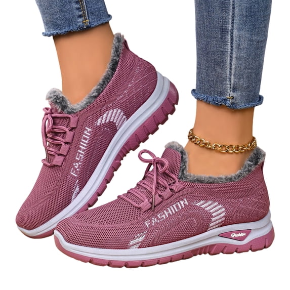 Willtoo Snow Boots for Women Winter Warm Sheepskin-lined Waterproof Non Slip Orthopedic Shoes Ankle Sneakers with Arch Support Outdoor Slip on Barefoot Shoes Lightweight