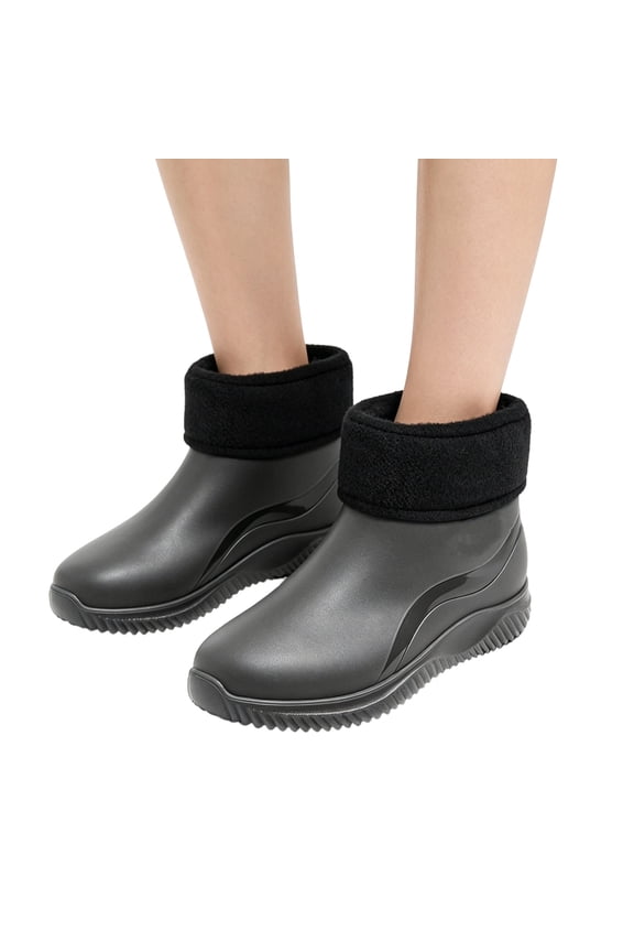 Snow Rain Boots for Men Winter Anti-Skid Fishing Boots Warm Non-slip Soles Outdoor Waterproof Short Snow Rain Boot