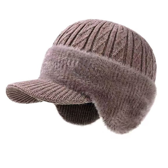 Willtoo Solid Colors Ear Protection Knitted Cap Autumn Winter Warm Short Brim Hat Cycling Ski Baseball Cap Khaki