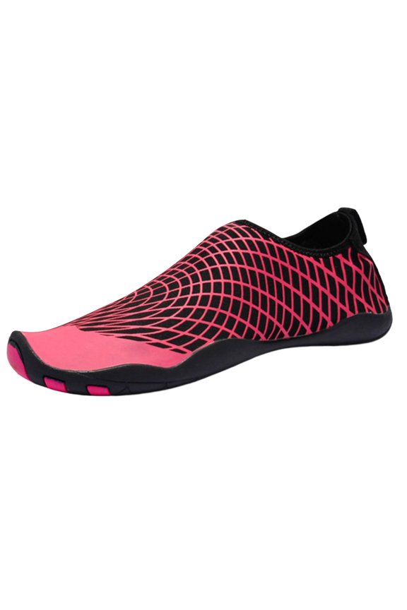 Summer Beach Water Shoes for Women Men, Non-Slip Slip-on Barefoot Swim Footwear, Wide Toe Box Breathable Aqua Shoes for Walking, Yoga, and Outdoor Activities Hot Pink