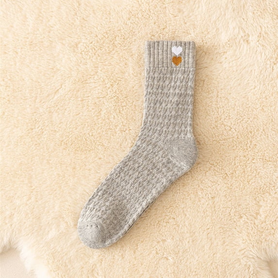Willtoo Thick Knit Warm Socks for Winter, Womens Solid Mid Calf Socks, Soft Breathable Cozy Boot Socks Gifts for Women