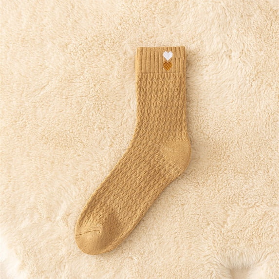 Willtoo Thick Knit Warm Socks for Winter, Womens Solid Mid Calf Socks, Soft Breathable Cozy Boot Socks Gifts for Women
