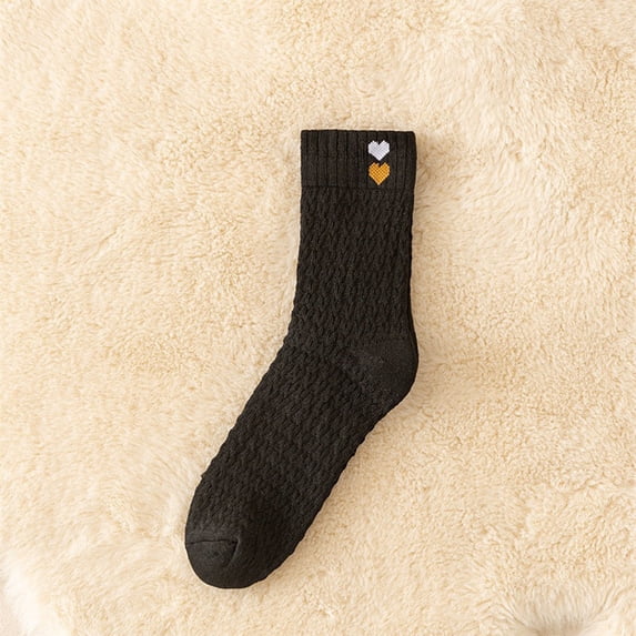Willtoo Thick Knit Warm Socks for Winter, Womens Solid Mid Calf Socks, Soft Breathable Cozy Boot Socks Gifts for Women