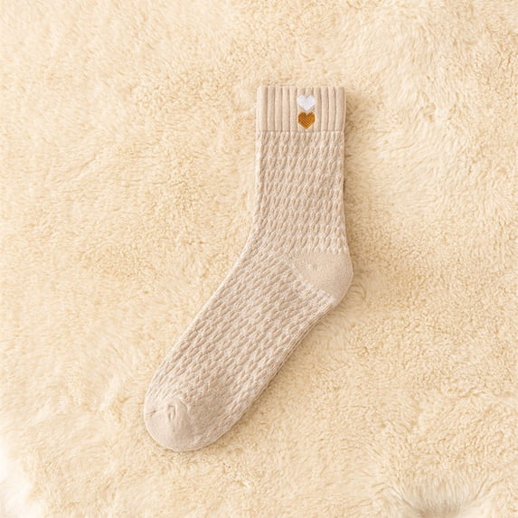 Willtoo Thick Knit Warm Socks for Winter, Womens Solid Mid Calf Socks, Soft Breathable Cozy Boot Socks Gifts for Women