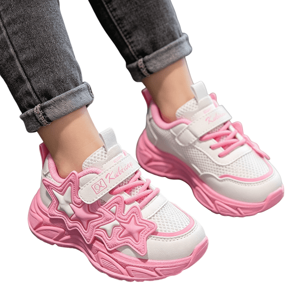 Willtoo Toddler Girls Tennis Shoes Kids Sneakers Shoes Kids Running Sneakers Comfortable Lace-Up Shoes