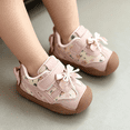 thumbnail image 1 of Willtoo Toddler Kids Baby Girls Boys Shoes Bow Foral Print Sneakers Barefoot Slip on Tennis Shoes, 1 of 6