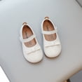 thumbnail image 1 of Willtoo Toddler Little Girls Dress Shoes Mary Jane Flats Wedding School Shoes with Bowknot Comfy Faux Leather Princess Shoes, 1 of 3