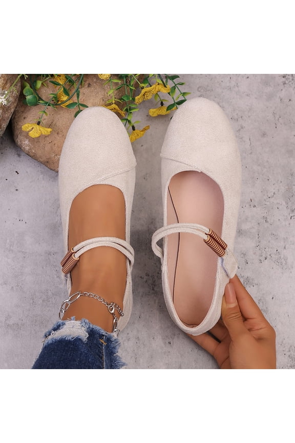Velvet Mary Jane Flats for Women Dressy Comfortable Square Toe Ballet Flats with Buckle Strap Retro Mary Jane Shoes