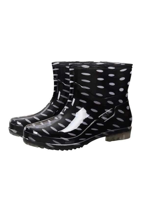 Waterproof Mid Rain Boot Short Rain Boots For Women Rubber Boots Rain Shoes Slip On Garden Boots Short Rain Boots Black