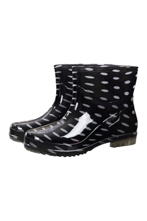 Waterproof Mid Rain Boot Short Rain Boots For Women Rubber Boots Rain Shoes Slip On Garden Boots Short Rain Boots Black
