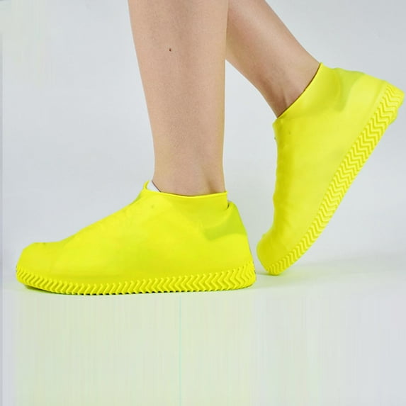 Willtoo Waterproof Shoe Cover, Rainproof Slip-On, Wearable Design, For Outdoor Use, Protects From Wetness, Slip-Resistant, Travel Gear, Office Protection Yellow XL