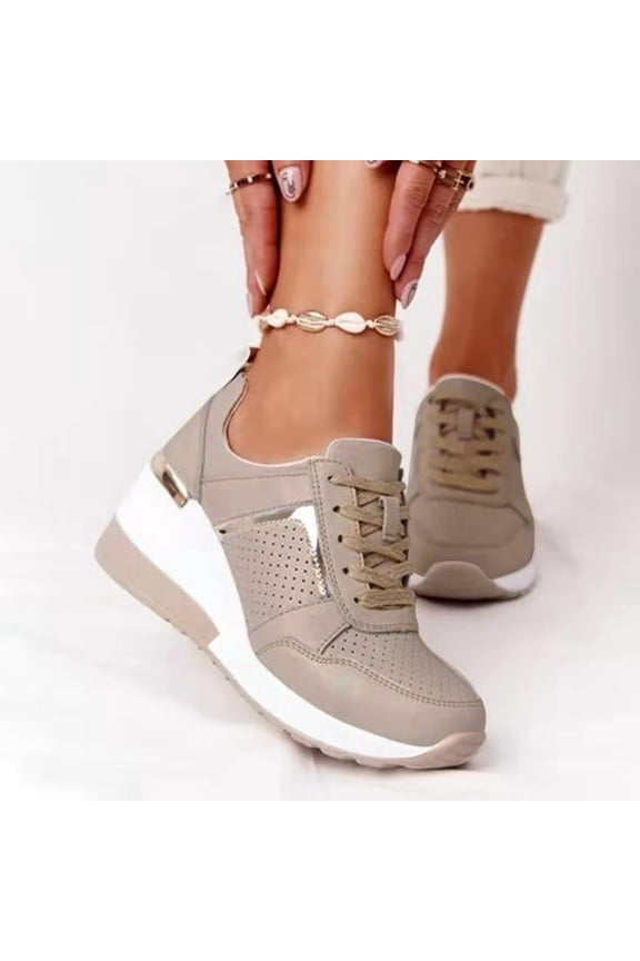 Wedge Sneakers for Women Fashion,White Platform Sneakers for Women,Fashion Sneakers for Women 2026,Chunky Sneakers for Women Slip On Loafers Breathable Shoes Brown