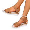 thumbnail image 1 of Willtoo Wedges Sandals for Women Open Toe Slingback Platform Wedges Sandal with Adjustable Ankle Strap Summer Slip On Arch Support Comfortable Walking Sandals Casual Dressy Beach Outdoor Sandal, 1 of 6