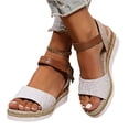 thumbnail image 1 of Willtoo Wedges for Women Summer Dressy Slip On Orthopedic Sandals with Arch Support Open Toe Ankle Strap Beach Boho Sandals, 1 of 5