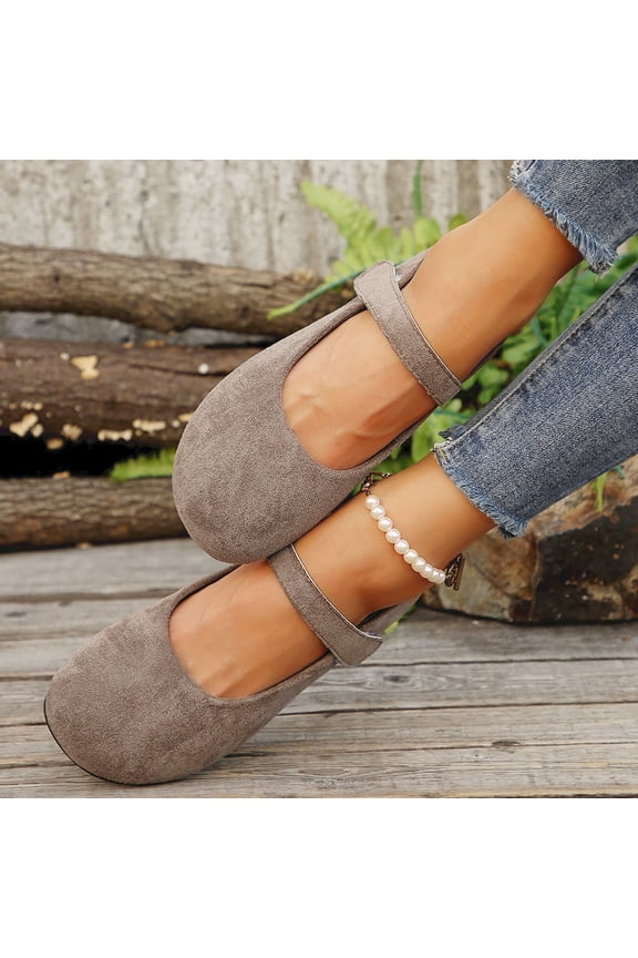 Wide Toe Box Flats Women Comfort Slip On Ballet Shoes Mary Jane Dressy Knit Flats with Straps Washable Casual Office