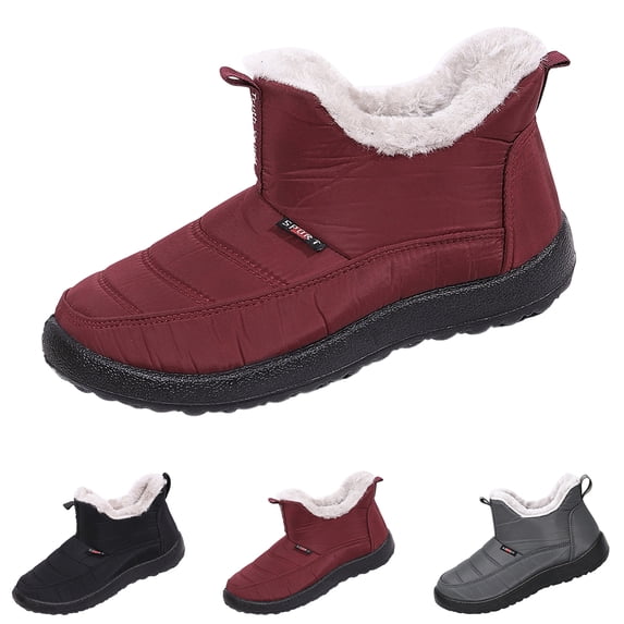 Willtoo Winter Waterproof Boots for Women Snow Ankle Faux Fur Lined Shoes Slip On Warm Winter Boot