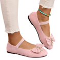 thumbnail image 1 of Willtoo Women Bow Pearl Mary Jane Flats Elastic Ankle Strap Round Toe Faux Suede Ballet Flat Shoes Comfort Slip On Dress Shoes for Daily Wedding Casual Wear, 1 of 5