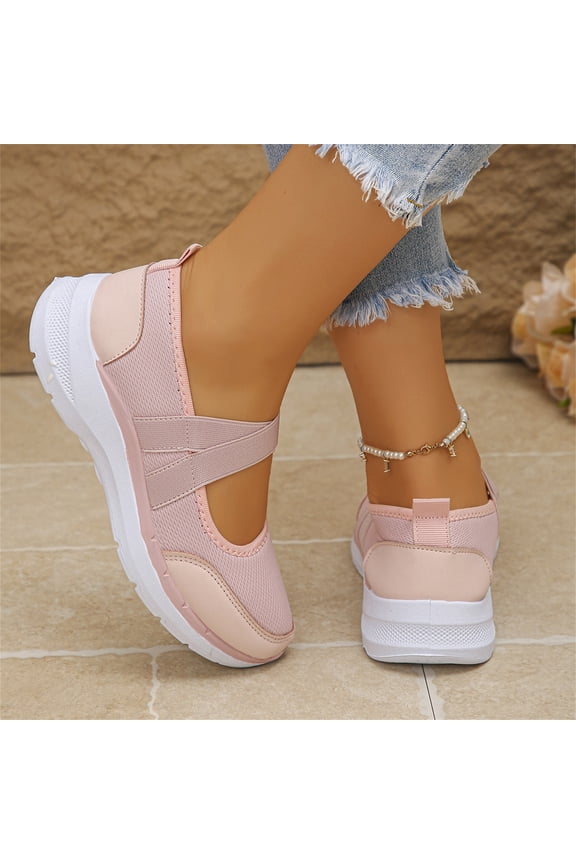 Women Mary Jane Orthopedic Shoes Slip On Walking Comfortable Dressy Knit Washable Casual Nurse Shoe with Arch Support