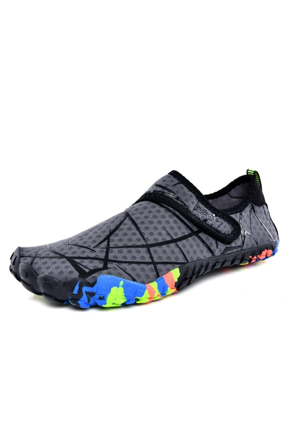 Women Men's Water Shoes for Beach Hiking, Non-Slip Pro Swim Barefoot Footwear, Lightweight Quick-Dry Aqua Shoes for Fishing, Surfing, and Summer Sports Gray
