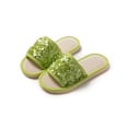 thumbnail image 1 of Willtoo Women Open Toe Flat Slides Sparkly Sequin Slip-On Sandals Non-Slip House Footwear Casual Summer Indoor Outdoor, 1 of 4