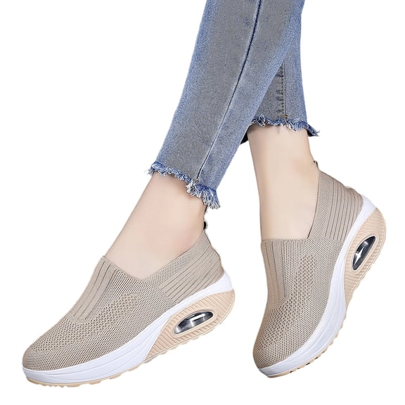 Willtoo Women Orthopedic Sneakers Walking Shoes,Mesh Breathable Arch Support Slip-on Light Air Cushion Orthopedic Sneakers Diabetic Shoes