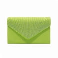 thumbnail image 1 of Willtoo Women Rhinestone Decor Envelope Clutch Bag Evening Party Handbag Purse Green, 1 of 3