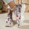 thumbnail image 1 of Willtoo Women Slip On Platform Sneakers, Breathable Stretch Knit Walking Shoes, Halloween Print Embellished Casual Chunky Sole Fashion Loafers for Daily Outdoor Wear, 1 of 5