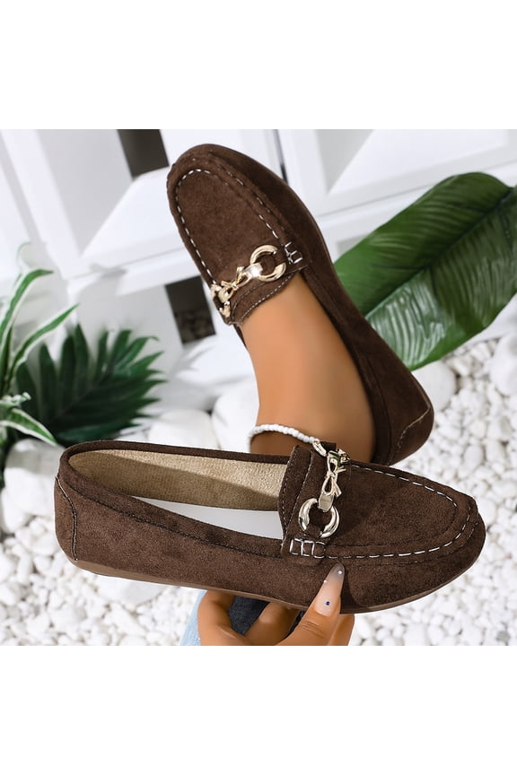 Women Faux Suede Loafers Slip On Soft Comfort Round Toe Moccasin Shoes Spring Fall Casual Flats for Daily Wear