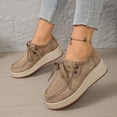thumbnail image 1 of Willtoo Women Vintage Lace-Up Platform Loafers Suede Round Toe Wedge Casual Shoes Contrast Stitching Lightweight Non Slip Walking Shoes, 1 of 6