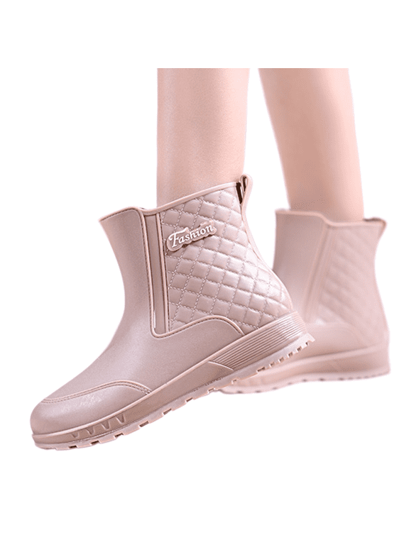 Women Waterproof Short Rain Boots, Lightweight Non‑Slip Ankle Rain Booties, Elastic Weather‑Resistant Outdoor Rain Shoes