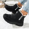 thumbnail image 1 of Willtoo Women Winter Boots Warm Fur Lined Ankle Bootie Slip on Platform Anti-Slip Plush Outdoor Hiking Walking Shoes Black, 1 of 4