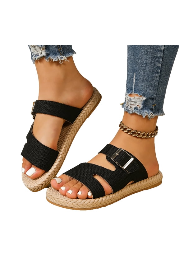 Women’s Beach Slide Sandal Cutout Slip-On Memory Foam, Wide Widths Available