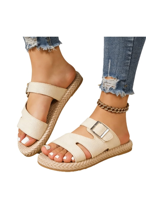 Women’s Beach Slide Sandal Cutout Slip-On Memory Foam, Wide Widths Available