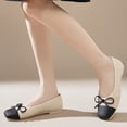 thumbnail image 1 of Willtoo Women’s Bow Decor Square Toe Ballet Flats, Woven Slip‑On Casual Dress Flats Lightweight Low‑Heel Walking ShoesNon Slip Daily Business Work Shoes, 1 of 5